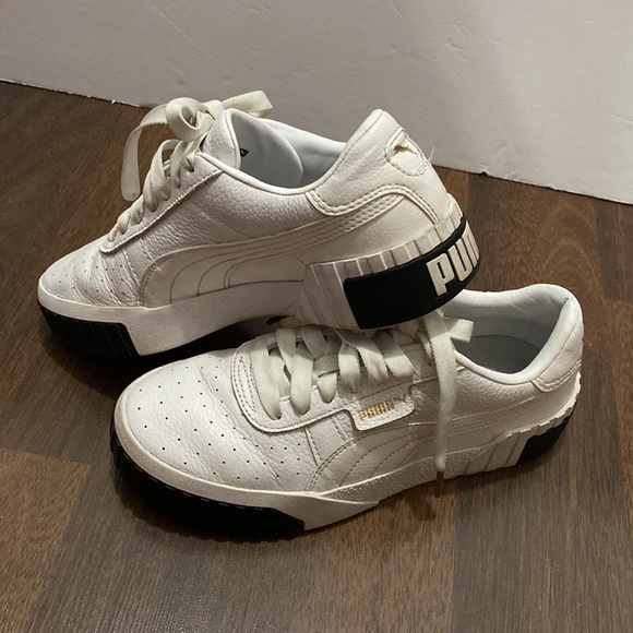 Puma Cali White Black Platform Sneakers Size 7 - Picture 7 of 15